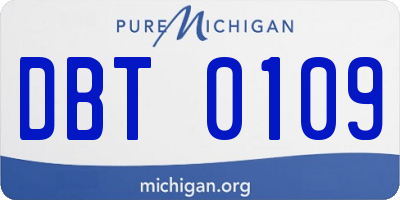 MI license plate DBT0109