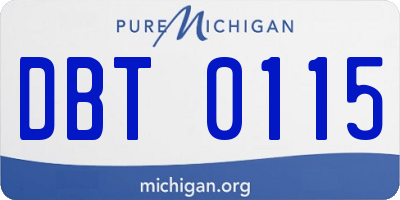 MI license plate DBT0115