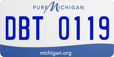 MI license plate DBT0119