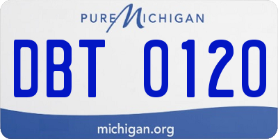 MI license plate DBT0120