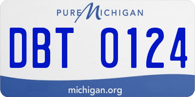 MI license plate DBT0124