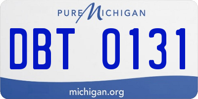 MI license plate DBT0131