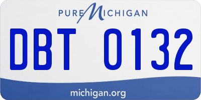 MI license plate DBT0132