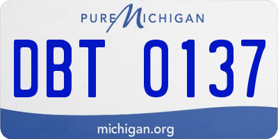 MI license plate DBT0137