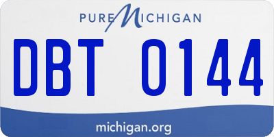 MI license plate DBT0144