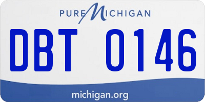 MI license plate DBT0146