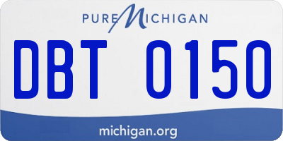 MI license plate DBT0150