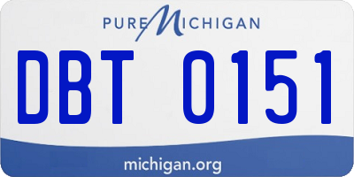 MI license plate DBT0151