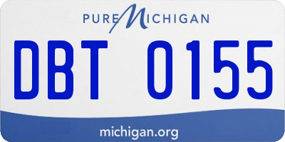 MI license plate DBT0155