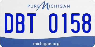 MI license plate DBT0158