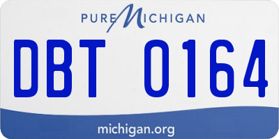 MI license plate DBT0164