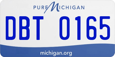 MI license plate DBT0165