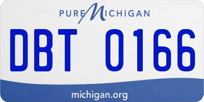 MI license plate DBT0166