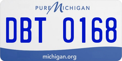 MI license plate DBT0168