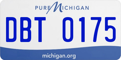 MI license plate DBT0175