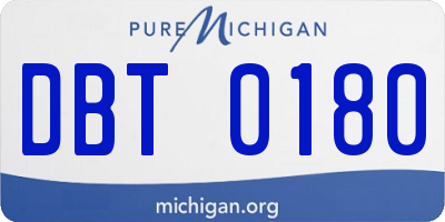 MI license plate DBT0180