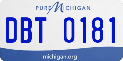 MI license plate DBT0181