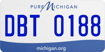 MI license plate DBT0188