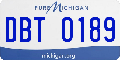 MI license plate DBT0189