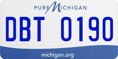 MI license plate DBT0190