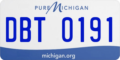 MI license plate DBT0191