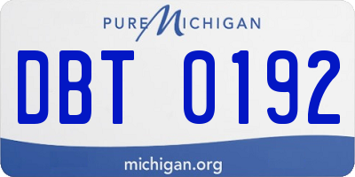 MI license plate DBT0192