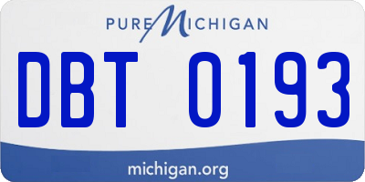 MI license plate DBT0193