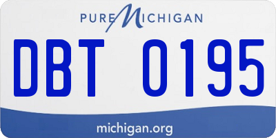MI license plate DBT0195