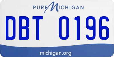 MI license plate DBT0196