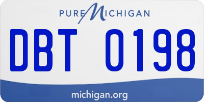 MI license plate DBT0198