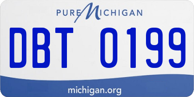 MI license plate DBT0199