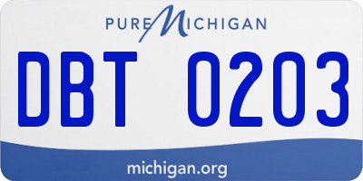MI license plate DBT0203