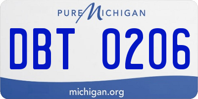 MI license plate DBT0206