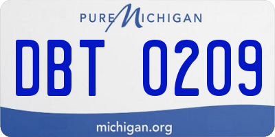 MI license plate DBT0209