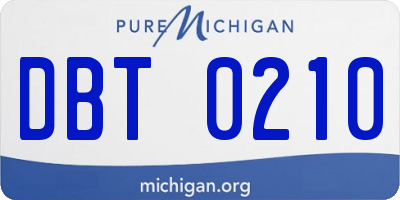 MI license plate DBT0210