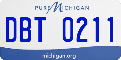 MI license plate DBT0211