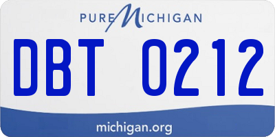 MI license plate DBT0212