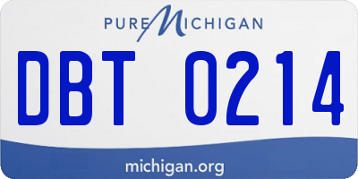 MI license plate DBT0214