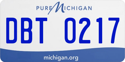 MI license plate DBT0217