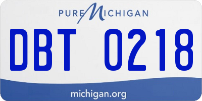 MI license plate DBT0218