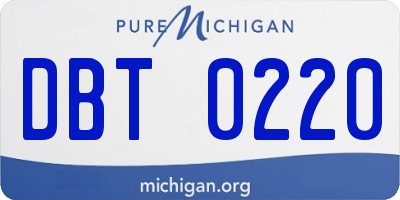 MI license plate DBT0220