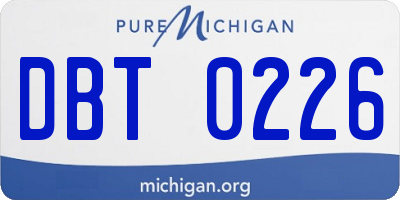 MI license plate DBT0226
