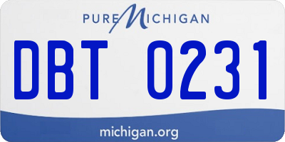MI license plate DBT0231