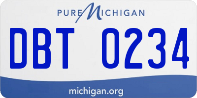 MI license plate DBT0234