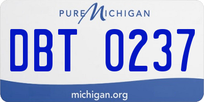 MI license plate DBT0237