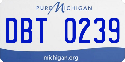 MI license plate DBT0239