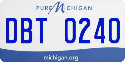 MI license plate DBT0240