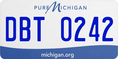 MI license plate DBT0242