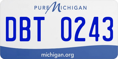 MI license plate DBT0243