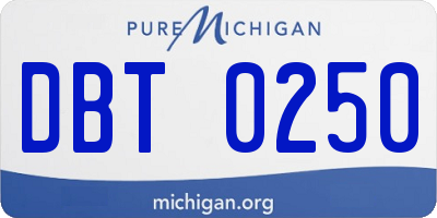 MI license plate DBT0250